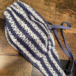 Hollister Navy and White Bikini Top